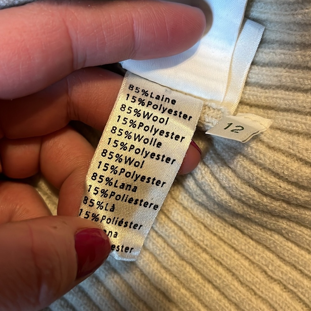 Lacoste wool ribbed cream sweater - Picture 4 of 4